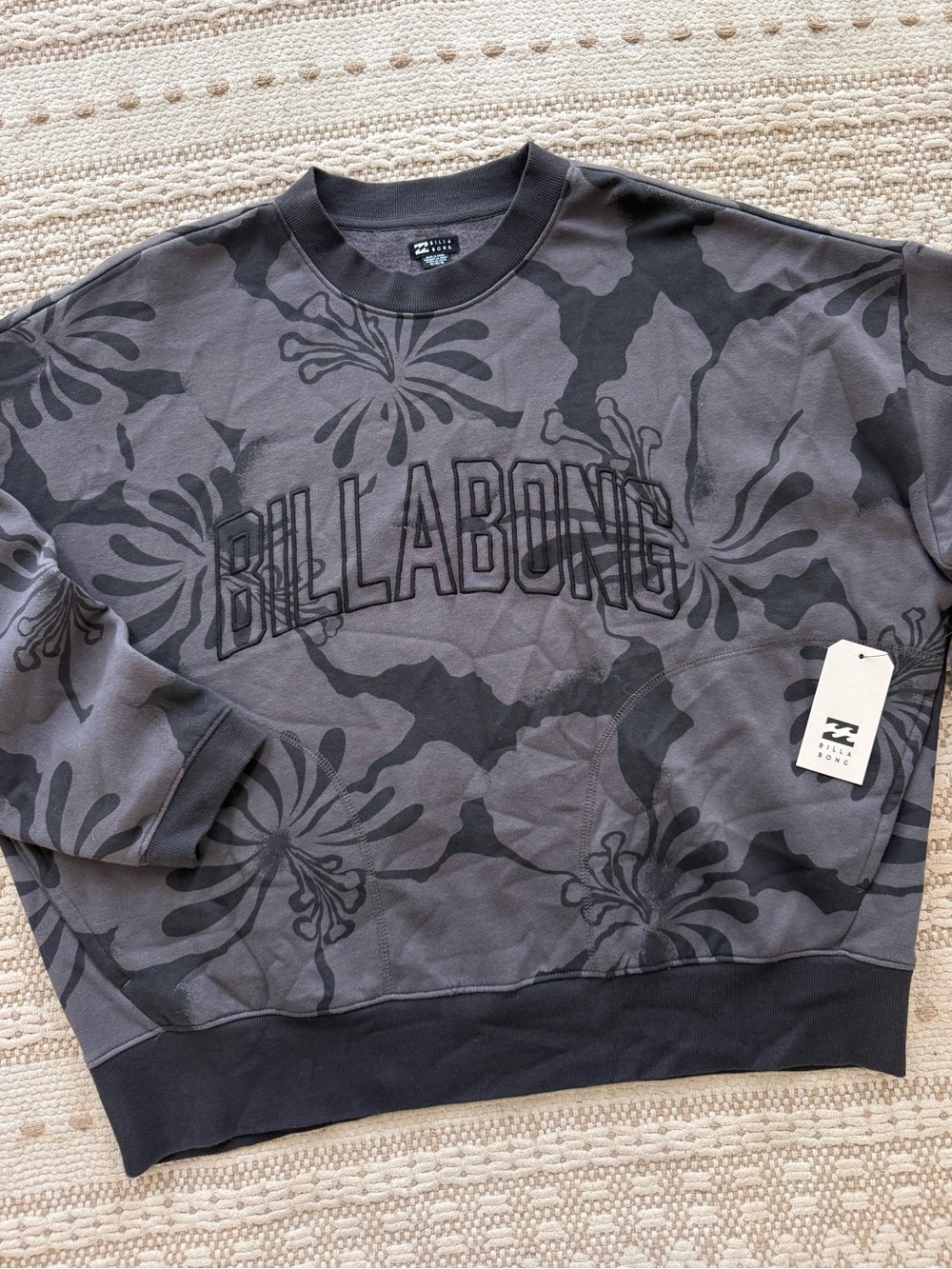 🔥🔥BILLABONG - UNRELEASED OVERSIZED TROPICS PALM CREW FLEECE SWEATSHIRT🔥🔥